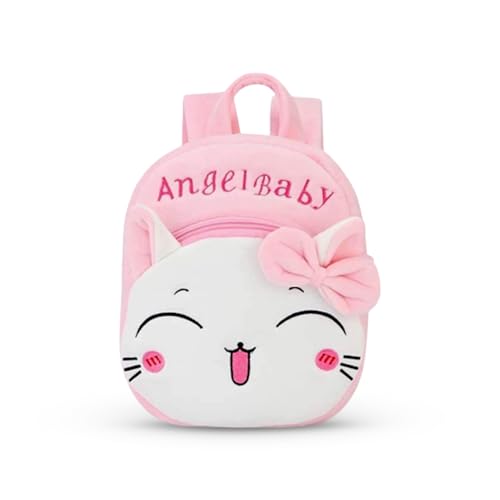 Blue tree Cute Kids Backpack Toddler Bag Plush Animal Cartoon Mini Travel Bag for Baby Girl Boy 1-5 Years (small, Angel Baby Careem, Pink) (Image - 1)