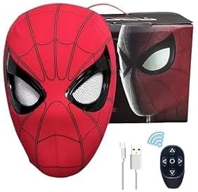 Superhero Mask With Moving Eyes Remote Control Wearable Full Mask Cosplay