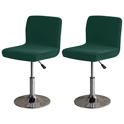 Image of LightInTheBox Bar Stool Cover Square Swivel Bar Chair Seat Velvet Bar Stool Protector Cover for Counter Height Medium Low Back Chairs (2 Pack) (Dark Green)