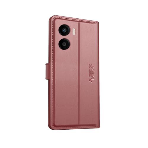 Image of AIBEX Compatible for Motorola G05 Flip Cover Leather Finish with Magnatic Closure | Inside TPU with Card Pockets | Wallet Stand | Complete Protection Flip Case -Brown