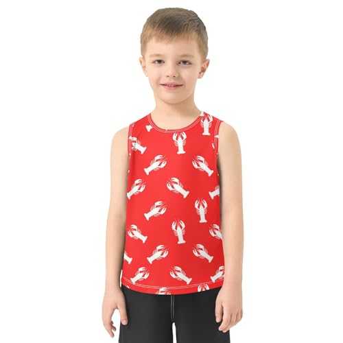 J JOYSAY Crawfish Red Cartoon Boys Tank Top Sleeveless Muscle Shirts Quick Dry Kids T-Shirts 3-15T2