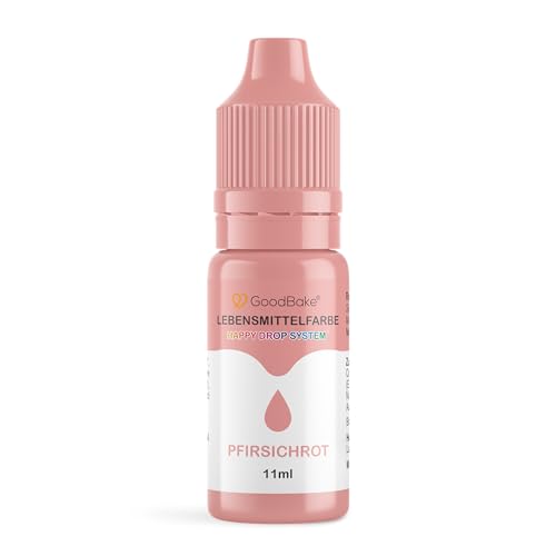 GoodBake Lebensmittelfarbe Rot Pastell (11 ml) flüssig - farbintensiv, geschmacksneutral, vegan & zuckerfrei - Food Coloring für Tortendeko, Kuchenteig, Fondant, Kekse, Getränke, DIY