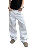 jean homme blanc skinny Polyvalent, parfait pour un style hip-hop ou décontracté moderne.