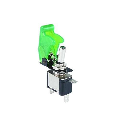 Interruptor de palanca 12V con cubierta verde de alta resistencia para paneles de control