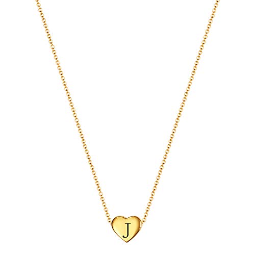 VQYSKO Heart Initial Necklace-18K Gold Filled Dainty Personalized Letter Heart Choker Necklace Gift for Women Necklace Jewelry (Golden J) VQYSKO Heart Initial Necklace-18K Gold Filled Dainty Personalized Letter Heart Choker Necklace Gift for Women Necklace Jewelry (Golden J)
