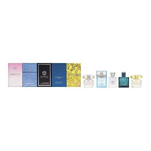 Versace Mini parfym set 5 x 5 ml (1 x Man Eau Fraiche, 1 x signatur, 1 x Bright Crystal, 1 x Yellow Diamonds och 1 x Eros)
