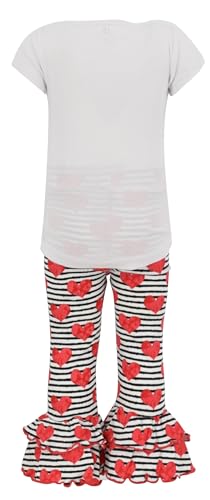Image of Unique Baby 2 Piece Girls Double Ruffle Leggings and Short Sleeve Shirt Clothes Set Kid and Toddler Girl Outfit