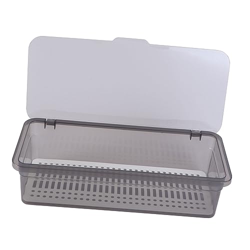 AUTSUPPL 箱 食器収納オーガナイザー カバー付き調理器具ホルダー 物干しラック 中国の貯蔵容器 食器オーガナイザー 覆われた銀器トレイ 水切り板付き食器乾燥ラック 箸 Black 再利用可能