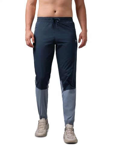 Image of TECHNOSPORT Mens Woven Regular Fit Activewear Joggers for Running, Gym, Sports and Regular Use Stretchable, Colorblock and Antimicrobial