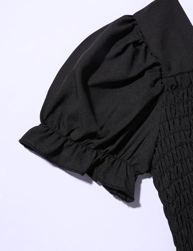 Image of Girls Clothes Solid Color Square Collar Stretch Top and Wide Leg Pants Clothes for Teen Girls 6-14Y