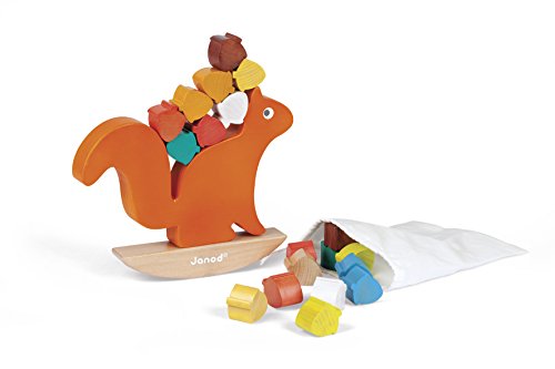 Janod - Nutty Balance Game - Wooden Early - Learning Balance Toy - Educational Game - Fine Motor Skills - 18 Months - J08126