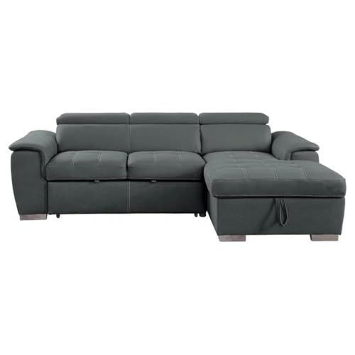 Homelegance Ferriday 98' x 66' Sectional Sleeper with Storage, Gray