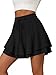 BETTE BOUTIK Black Tennis Skirt with Built-in Shorts for Women Pleated Athletic Skort Black Casual Shorts Skirt Black Large