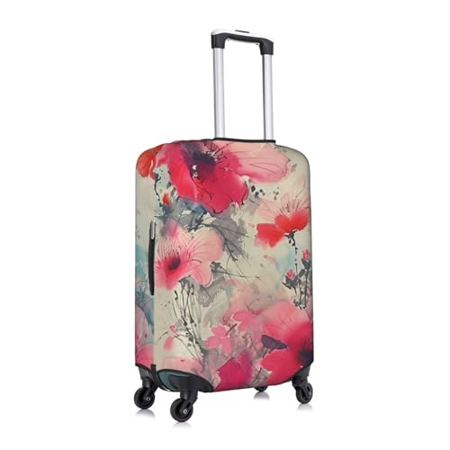 pink red flowers Elastic Travel Luggage Cover Travel Suitcase Protective Cover3