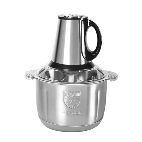 ZOLPINL Picadora de Alimentos eléctrica, procesador de Alimentos con Recipiente de Acero Inoxidable de 5 l, Cuchillas de Acero Inoxidable para Carne, Verduras, Cebolla y ajo, licuadora y p
