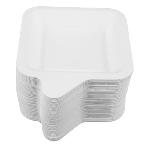 ZUNOXAZ 100 Piezas Platos de Papel Cuadrados Gruesos para Cumpleaños Barbacoas y Manualidades Platos Desechables para Pastel Postres al Aire
