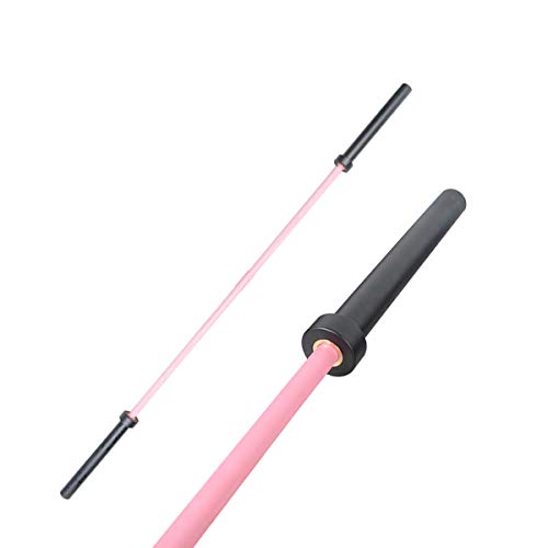 Olympic Shaft Colorful Barbell Shaft 86.6 inches (220 cm) Diameter 2.0 inches (50 mm) Weight Training Olympic Bar Gym Exercise Bar Barbell Bar, Baking Porcelain Paint @ Bearing Copper Sleeve (Pink-Powder)