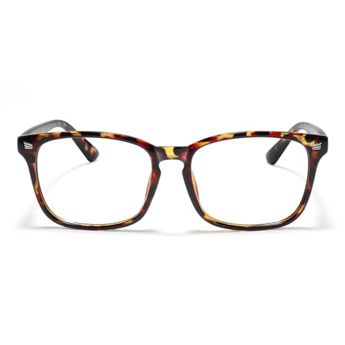 TIJN Blue Light Blocking Glasses for Women Men Clear Frame Square Nerd Eyeglasses Anti Blue Ray Computer Screen Glasses