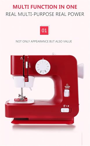 Draagbare naaimachine Mini huishoudelijke elektrische achtergrondverlichting Handmatige naaivoeten Multifunctioneel 12 Stitich-pedaal - Image 3