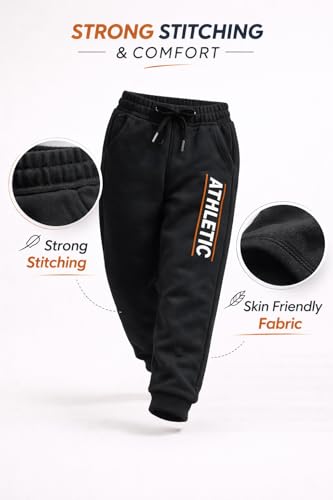 Image of Boys Track Pants Pack of 5 | Kids Cotton Joggers & Lower | Soft, Breathable Elastic Waist Pants for Everyday Active Wear | Ages 2-8 Years | Colors May Vary
