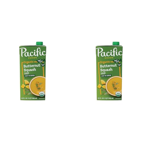 Image of Pacific Foods Light in Sodium Organic Butternut Squash Soup, 32 oz Carton (Pack of 2)