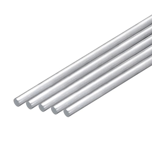 sourcing map 5 varillas redondas de aluminio de 10 mm de diámetro, 330 mm de largo, barra redonda de aluminio 6061 para construcción industrial, manualidades, 5 unidades