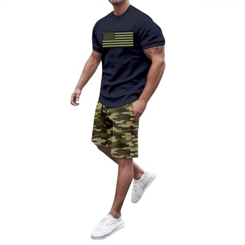 Ensemble homme deux pièces avec t-shirt manches courtes et short navy taille S