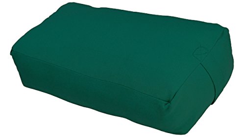YogaAccessories MAXSupport Deluxe Rectangular Cotton Yoga Bolster - Green