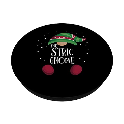 Stric Gnome Family Matching Christmas Pajamas Stric PopSockets Swappable PopGrip, Black - Image 2