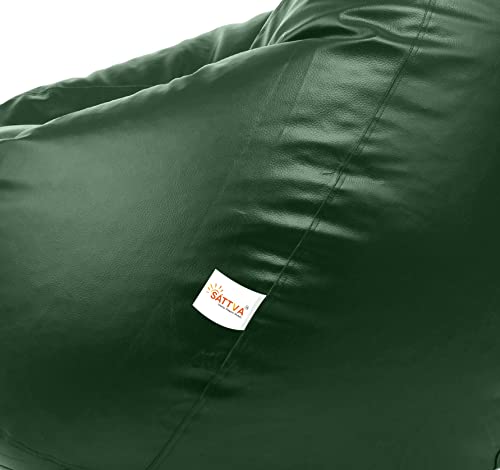 Image of SATTVA Faux Leather Classic Bean Bag Cover (Without Beans) XXL Size Dark Green