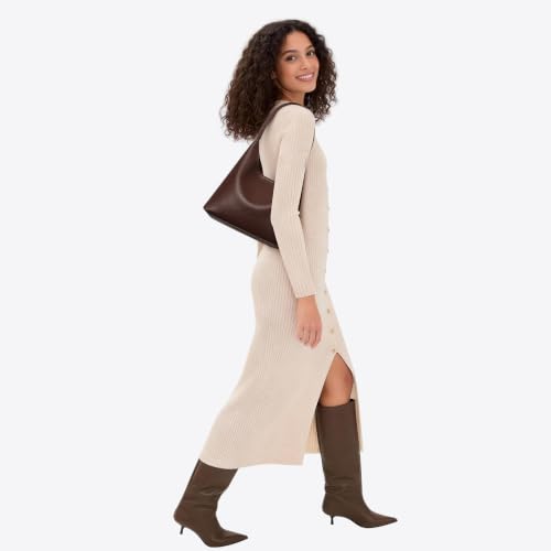 Small Slouchy Vegan Leather Shoulder Bag