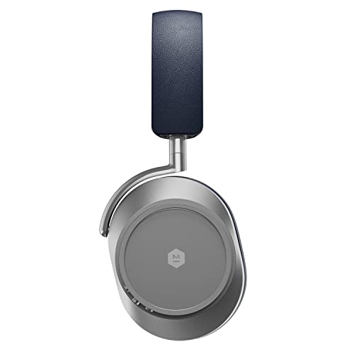 Master & Dynamic Mw75 Active Noise-Cancelling (Anc) Wireless Headphones, Bluetooth Over-Ear Headphones With Mic, Silver Metal/Navy Leather #TOP2