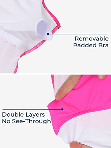 Summer Mae Women One Piece Retro U Back Swimsuits Tummy Control Padding Bathing Suit High Cut Swimwear Pink Xl #TOP3