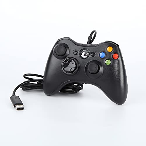 Gurksky Wired Controller Suitable with Microsoft Xbox 360 & Slim and PC Home windows 10/8/7, with Upgraded Joystick, Double Shock (Black)