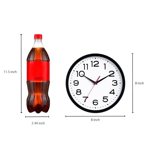 Image of Roymnie 8 Inch Small Wall Clock, Battery Operated Silent Non Ticking Black | analog wall clock; bold numerals for easy reading; silent non-ticking; 1 AA battery (not included); for classroom