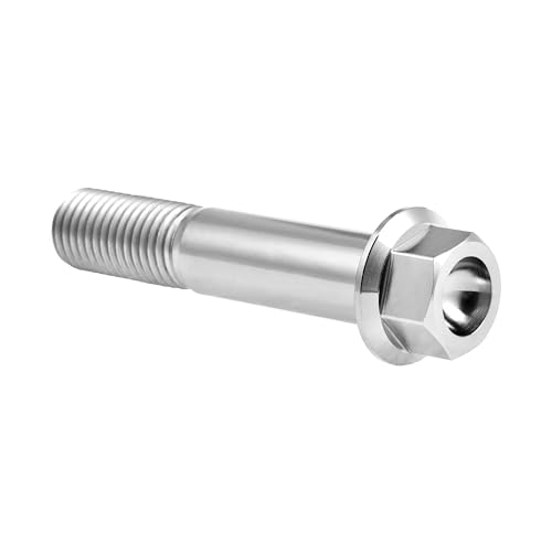 Image of Titanium Bolt M12 30 35 40 45 50 55 60 65 70 75 80 85 90mm Hex Small Flange Head for Motorcycle Car Modification Pack of 4 (M12x60mm Pitch 1.5, Silver)