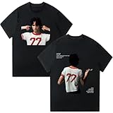 voulkco sombr i barely know her maglietta y2k cotone mode maniche corte unisex casual hip hop top-black||x_l