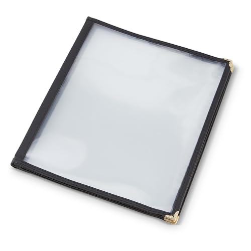 (10 Pack) AME D’Essence Black Trimmed 4 Page Book Fold Menu Cover, 8.5