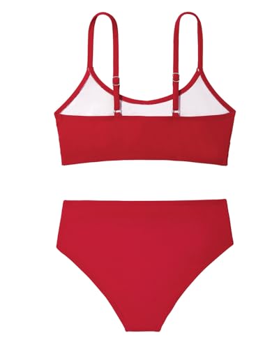 Century Star Girls Swimsuits for Teens Bikini 2025 Solid Teen Bathing Suits Adjustable Straps Swimwear Padded 8-15 Years2