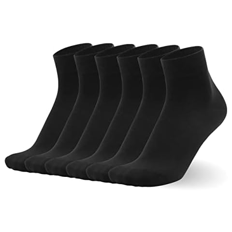 Men's Cotton Classic Crew Socks Sport Solid Breathable Dress Socks 6 Pairs (US, Numeric, 9, 12, Regular, Regular, Black) Cover