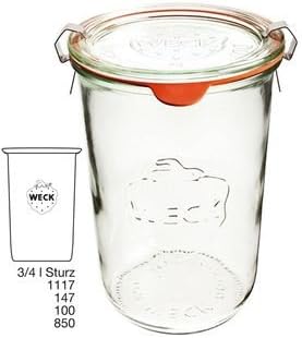 Amazing child Montessori SET OF SIX 850ml Large Weck Jars. German Made Classic Design. Model 743.