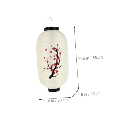 COMPUKAS 日式絹梅花提灯 屋外防水伝統ランタン 飲食店装飾用 和風吊り下げランプ 寿司店 窓口ドア用祭り飾り