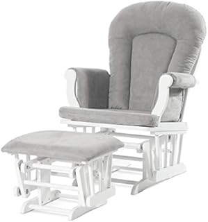 Cozy Glider and Ottoman, Matte White with Gray Cushion - Forever Eclectic by Child Craft
