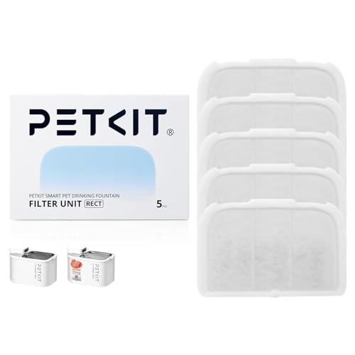 PETKIT Filter Unit RECT for EVERSWEET MAX Battery Operated Cat Water Fountain, Replacement Filters, 5 packs