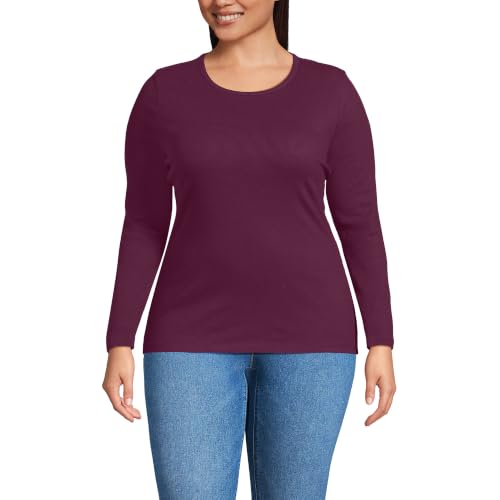 Image of Lands' End Women's Cotton Rib Knit T-Shirt