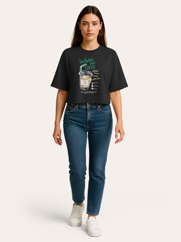 Image of HELLCAT Beige Printed Loose Fit Crew-Neck Crop T-Shirt for Women