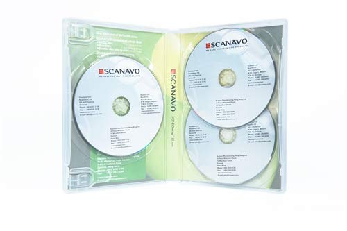 Dragon Trading - Funda para CD y DVD de Scanavo, 22 mm, 3 vías, para 3 Discos, Transparente