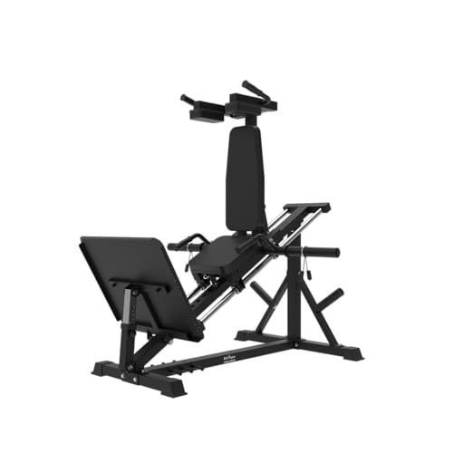 Bad Company Hackenschmidt Beinpresse für Zuhause mit Wadenheber-Block schwarz I Hackenschmidt Maschine Beinpresse Fitnessgerät kompatibel mit Hantelscheiben 30 mm und/oder 50 mm I BCA-149/B