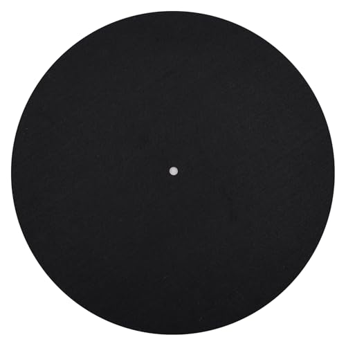 3mm Turntable Mat Black Slip Mat for Viny Record Player Turntable Platter Slipmat for Static Reduction and Clearer Sound Quality (12 inch)