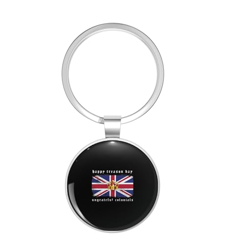 1080 Graphics HAPPY TREASON DAY UNGRATEFUL COLONIALS Stainless Steel Keychain with Ring Double Sided